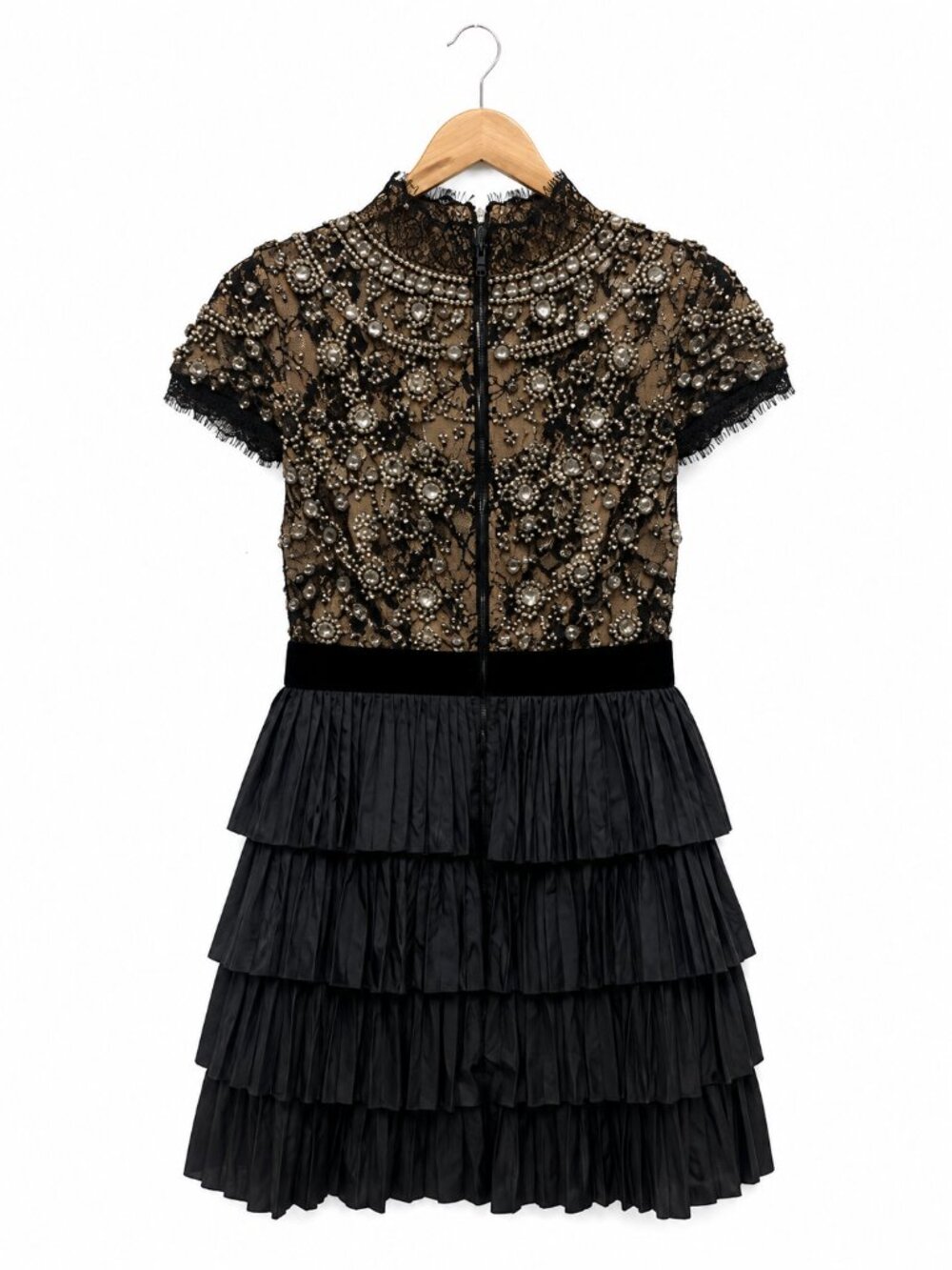 Alice + Olivia Dorian Crystal Embellished Mock Neck Mini Dress Size 4 MSRP $1,15 - Picture 10 of 10